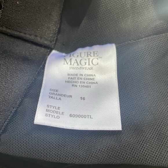 Figure Magic One-Piece Swim Suit Womens 16 Zebra Print Slimming VNeck Adjustable - Picture 7 of 9